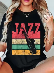 100% Cotton Unisex Saxophone Baritone Music Retro Vintage Gift T-Shirt