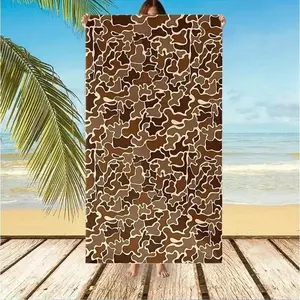 Large Beach Towel Highly Absorbent, Camouflage Print, Lightweight Sand-Free, Ideal for Summer, Beach, Party, Travel, Camping, Holiday Gift, Absorbent Drying Towel