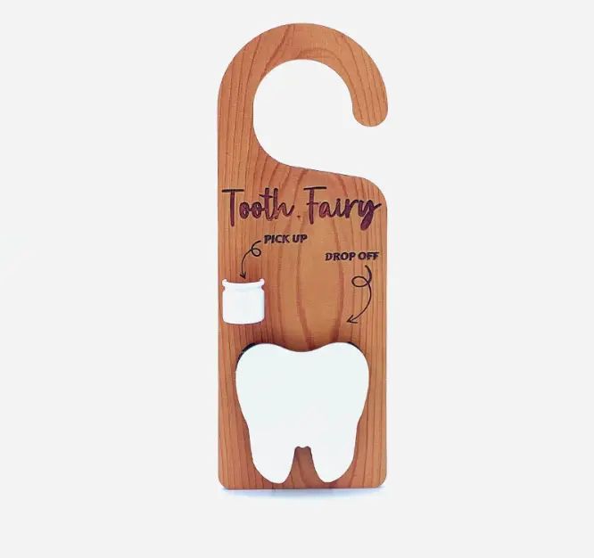 Magical Tooth Mouse Hanging Tag Hanger - Compact Fairy Theme Cartoon Decor, All Seasons Home Door Ornament, Birthday Stress Relief Pick-up Jar Room Accessory
