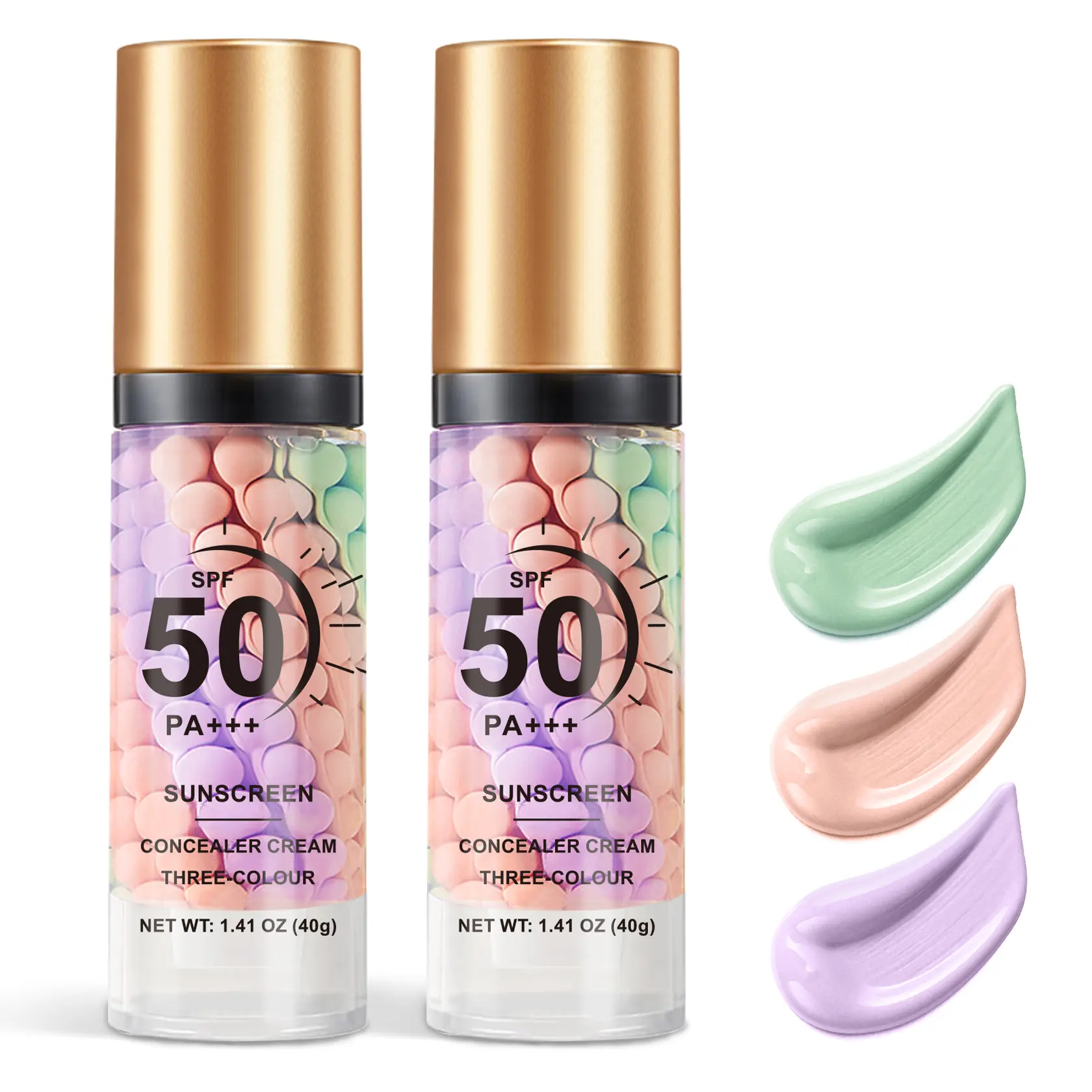 2 Pcs 3-In-1 Color Correcting Primer SPF 50 - 24H Long Wear Tone-Up Base Duo, Instant Redness Fix & Pore Blurring Makeup Sealer