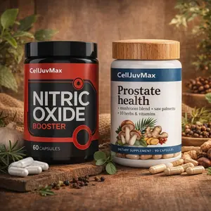 Ultimate Men's Health Pack - Supplements Nitric Oxide Support (60 Capsules) + Prostate Health Formula Natural Supplement Capsules Designed& Promote Prostate Wellness