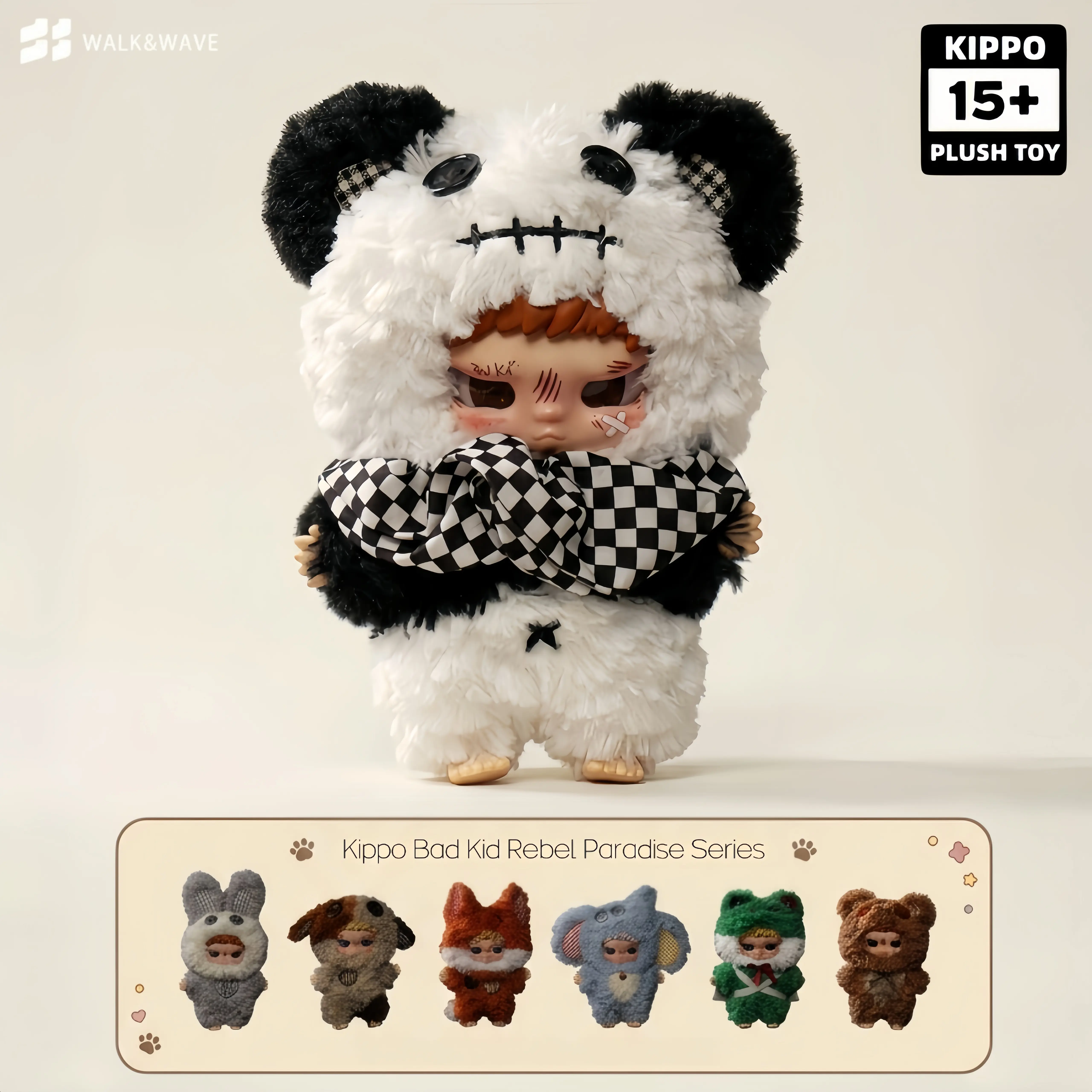 Kippo Bad Kid Rebel Paradise Series Rebel Set Collectible Figures Sealed Blind Box, Plush Squishy Character Figure, Back-to-School Decor, Soft Bag Ornament, Mystery Holiday Gift