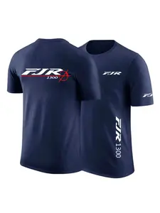 2026 Summer Men's Short-Sleeve Shirt with FJR 1300 Motorcycle Logo, 3D Printed High-Quality Quick-Drying Comfortable Crew Neck Short-Sleeve Shirt