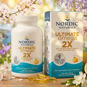 Nordic Naturals Ultimate Omega 2X Lemon Flavor - 180 Soft Gels - 2150 mg Omega-3 - High-Potency Fish Oil with EPA & DHA