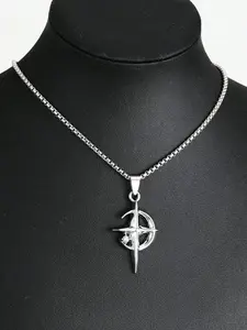 Fashion Moon and Star Stainless Steel Beads Necklace for Men and Women, Pendant Minimalist Elegant Daily Wear