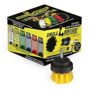 2in Yellow Brush - Medium Stiffness - Short Bristles - Bathroom Spot Cleaning | 2in-S-Y-QC-DB