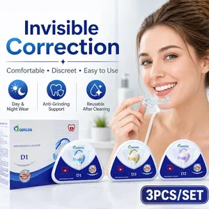 3pcs Adult Teeth Aligner Set with 3-Stage Graduated System, Clear U-Shaped Dental Tray, Elastic Fit Technology for Comfort, Overbite and Underbite Correction, Night Grinding Mouth Guard, for Sleep Teeth Protection, and Alignment Maintenance