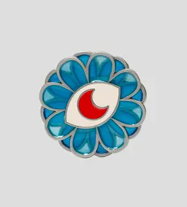 Kaleidos Creative - 1.65in. Spinning Enamel Pin - Hypnotic Flower Logo - Enamel Accessory