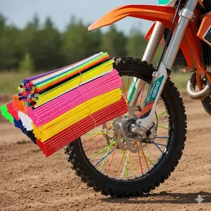 36-Pack Motorcycle Bike Spoke Clip-On Sleeve Safety Kits | Anti-Slip Design with Warning Tags, Universal for MTB & Wheel Maintenance, Bulk Repair or Replacement Accessories, Motorcycle Parts