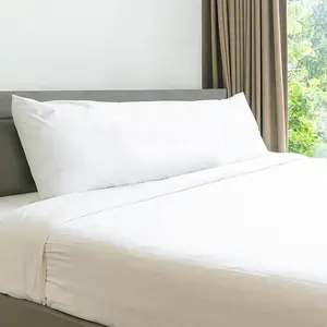 Mocassi Long Full Body Pillow Insert with Poly-Cotton Shell and Siliconized Fiber Fill, Hotel Premier Plush Support
