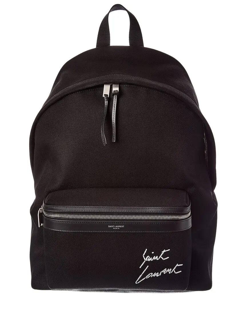 Saint Laurent City Embroidered Canvas Backpack