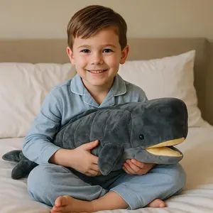 Realistic Sperm Whale Plush Stuffed Animal Toy, Gift for Kids