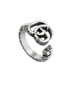 Pre-owned CHANEL Stering Silver Ring GUCCI Interlocking G Key Shape 925 Sterling Silver Size: 8 #222