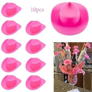 Mini Cowboy Hat Set, Colorful Decorative Hat, Drinkware Accessories for Wine Bottle, Party Decoration Supplies