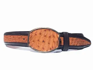 Men's Natural Cognac Belt with Buckle