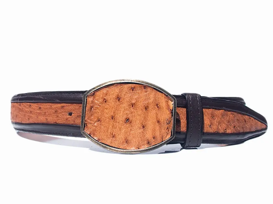 Men's Natural Cognac Belt with Buckle