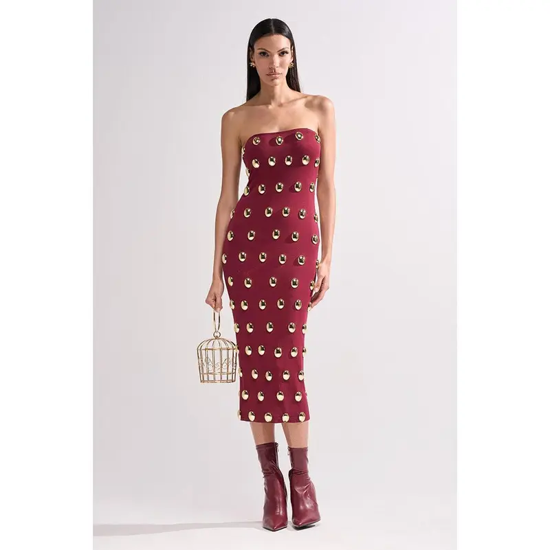 burgundy maxi dress Always A Good Idea Burgundy Multi Floral Print Cotton Maxi Dress main image 1