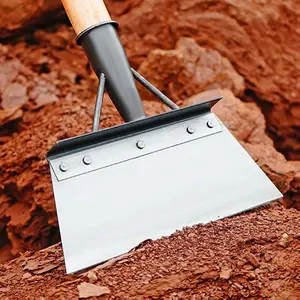 9.8-Inch Heavy Duty Steel Cleaning Shovel, Multifunctional Outdoor Garden Tool for Weeds, Moss, and Ice - Flat Blade No Handle