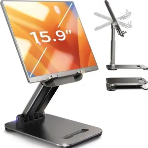 Tablet Stand for iPad Stand Desk, Foldable iPad Pro Holder Stand Portable Monitor Stand, iPad 10th Generation Accessories for Office Kindle 2024 iPad Pro Mini 4-15.9" Computer Smartphone Folding