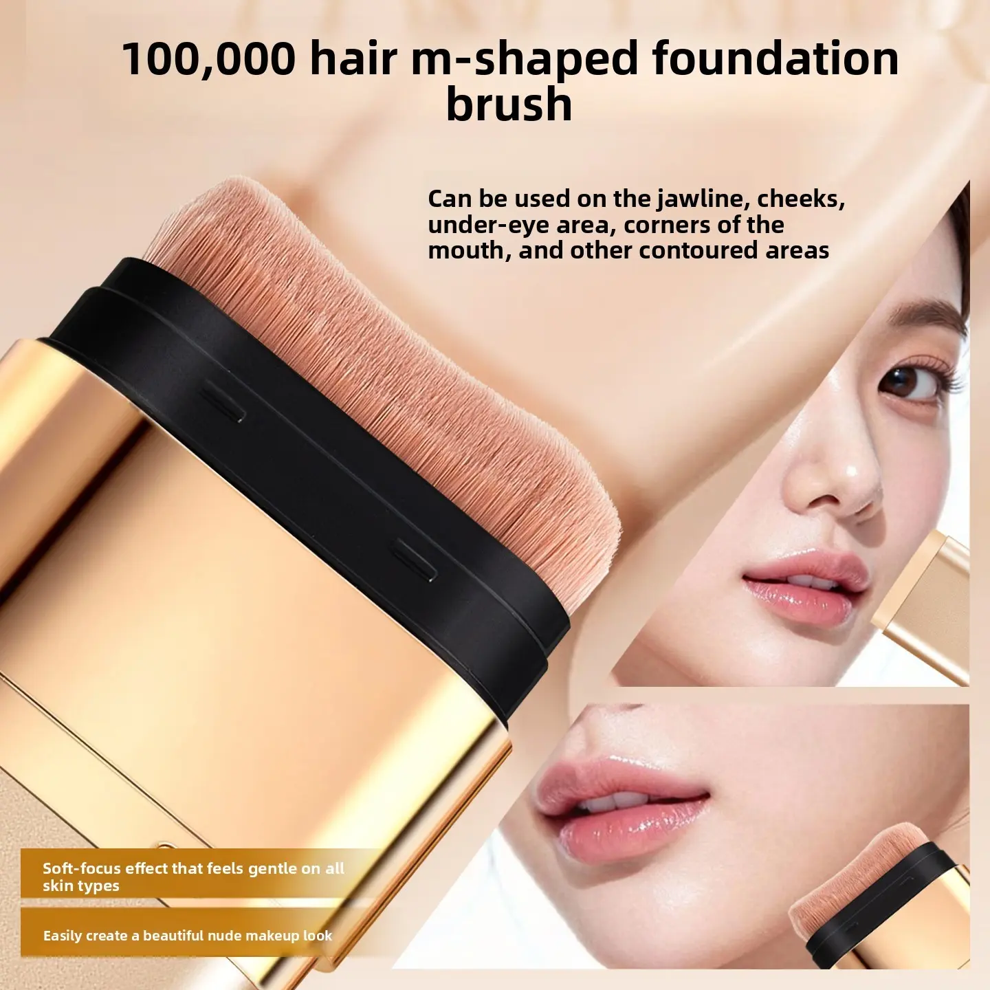 Dewy Foundation Stick, Waterproof Sweatproof, All-Day Wear, Dual-End Design with Brush, Smooth Texture Non-Caking, Perfect for Natural Bare-Faced Makeup, Great for Students Daily Use, Natural Nude Finish