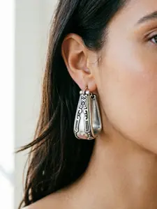 Women's Elegant Textured Metal Design Hoop Earrings, Fashionable Boho Style Hoop Earrings for Women & Girls, All-match Vintage Dainty Fashion Jewelry for Daily Decor, Fashion Chic Accessories, Casual Trendy Jewelry, Statement Earrings