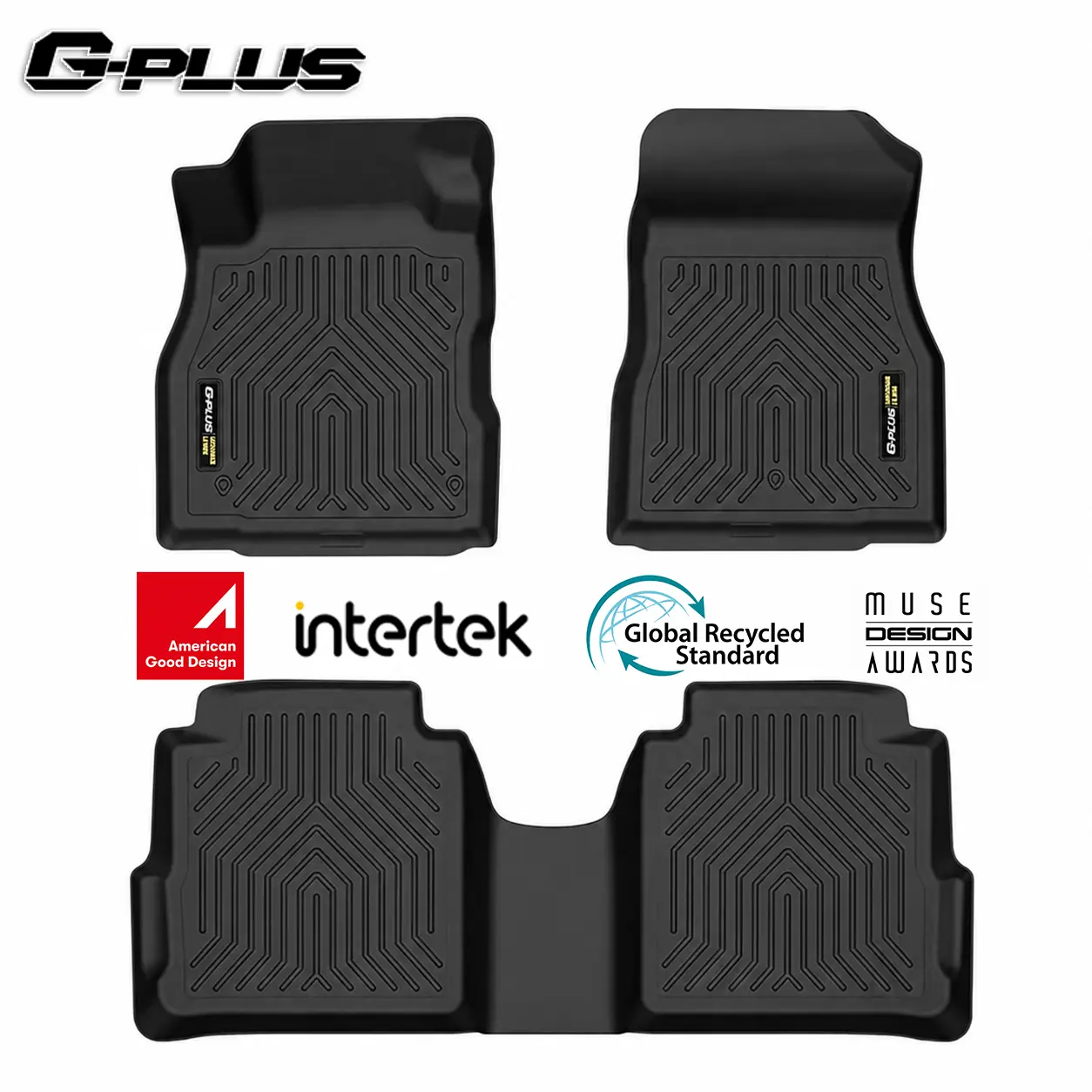 G-PLUS Floor Mats Cargo Liner Compatible with Nissan Kicks 2018-2024 | All Weather Protection,Non-Slip,Custom Fit Floor Cargo Liner,TPE Full Coverage,1st & 2nd Row,Black,3PCS, 3-Pieces, Pre-Cut Mats