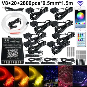Starlight Headliner Kit 2800pcs 0.02in 4.9ft , Twinkle Fiber Optic Car Star Roof Lights with Bluetooth APP/Remote Control