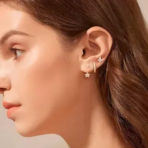 Dainty Small    for Women, 14K   Mini Tiny   Sets with Hypoallergenic S925 Sterling Silver Post for Sensitive Ears Cute Cartilage  for Multiple Piercing Jewelry,summervibes  Plated Earrings Stud Steel Surgical Gold outdoorfun
