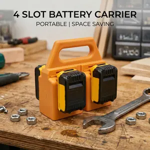 Portable Dewalt 18v Battery Storage Rack, Handheld Battery Holder for Dewalt 18v Lithium Batteries, Convenient and Compact Design, Cordless Tool Batteries
