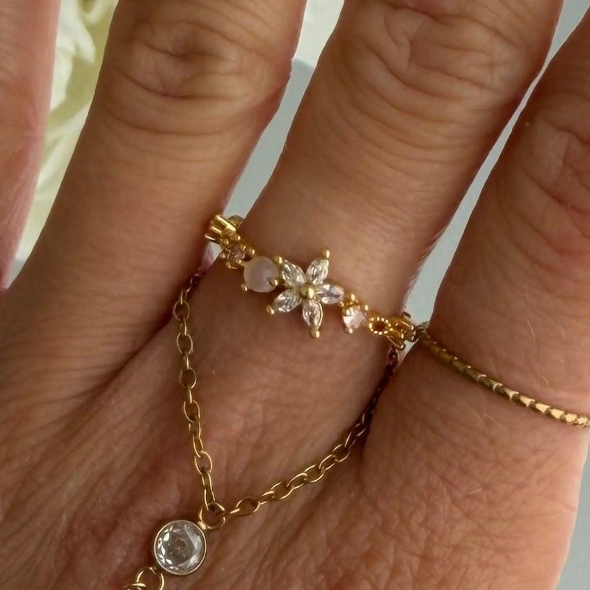 EVRY JEWELS Gold or Silver Plated Women's Hypoallergenic Princess Spark Ring