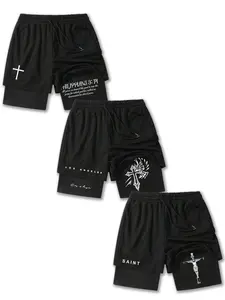 Men's Cross Print Boxer Brief, Breathable Comfortable Underwear for Daily Wear, Casual Men's Underwear for Summer, Boxer Shorts