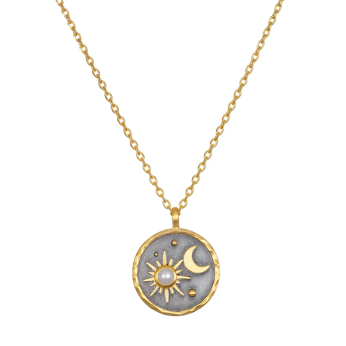 Celestial June Birthstone Necklace, Fashion Costume Jewelry, June Gift for Night Sky Enthusiasts, Statement Necklace, Extensible Chain, Gold Plated Necklace, Jewelry For Women