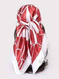 Fashion Geometric Print Large Towel Scarf, 90cm Oversized Headscarf, Summer Versatile Clothing Accessory, Women's Decorative Shawl