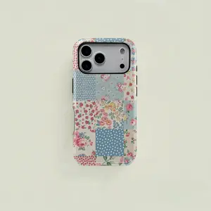 Quilt Patchwork Phone Case |   Protective Vintage Cottage Premium Film 2 in 1 Phone Case - Durable, Shock Absorbing and Stylish Protection,phone Case Suitable for Iphone 11/12/13/14/15/16/17 Pro Promax Plus Air, Perfect Birthday Gift for Friends.