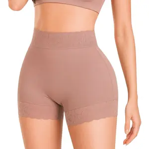 Shapewear Short Invisible and Seamless for Greater Comfort and Enhancement with High Waist Design and Lace.