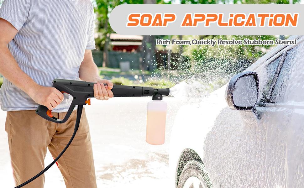 Electric Pressure Washer 4500PSI MAX 4.0GPM, 15 Level Adjustable Touch Screen, Dirt, Grime Removal, Flexible Cleaning, with 4 Spray Nozzle, 500ML Soap Tank, Stainless Steel Lance, Total Stop System for Car Wash, Home, Patio, Outdoor Cleaning