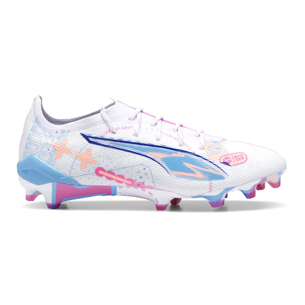 PUMA Mens Ultra 5 Ultimate Vol. Up Firm Ground Football Sneakers Shoes - White PUMA Mens Ultra 5 Ultimate Vol. Up Firm Ground Football Sneakers Shoes - White