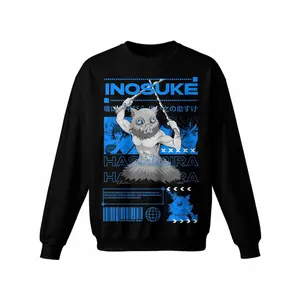 Demon Slayer: Kimetsu No Yaiba Crewneck Sweatshirt  Crew Neck Hoodless Sweat Shirt for Women Men Loose Fit Comfy Casual Funny Unisex Graphic Pullover  Long Sleeve Pull Over Fashion Top,Cotton Blend TTK00390