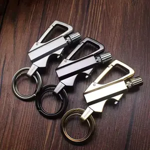 (Fuel Not Included) Permanent Match Bottle Opener Metal Keychain, Reusable Survival Fire Starter Lighter, Emergency Waterproof Striker Stick Kit
