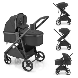 Gromast 3-in-1 Baby Stroller with Bassinet Mode, Convertible Bassinet Stroller for Newborn Infant Toddler with Reversible Seat, UPF 50+ Canopy & Cup Holder