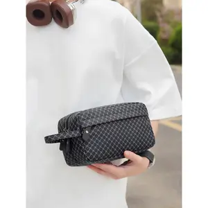 Men's Handbag Fashionable Simple Casual Retro Design Lightweight Durable Versatile Accessory for Daily Commuting Durable Pouch, Trendy High-Quality Daily Commuting Bag, Wallet Clutch portable cosmetic storage bag