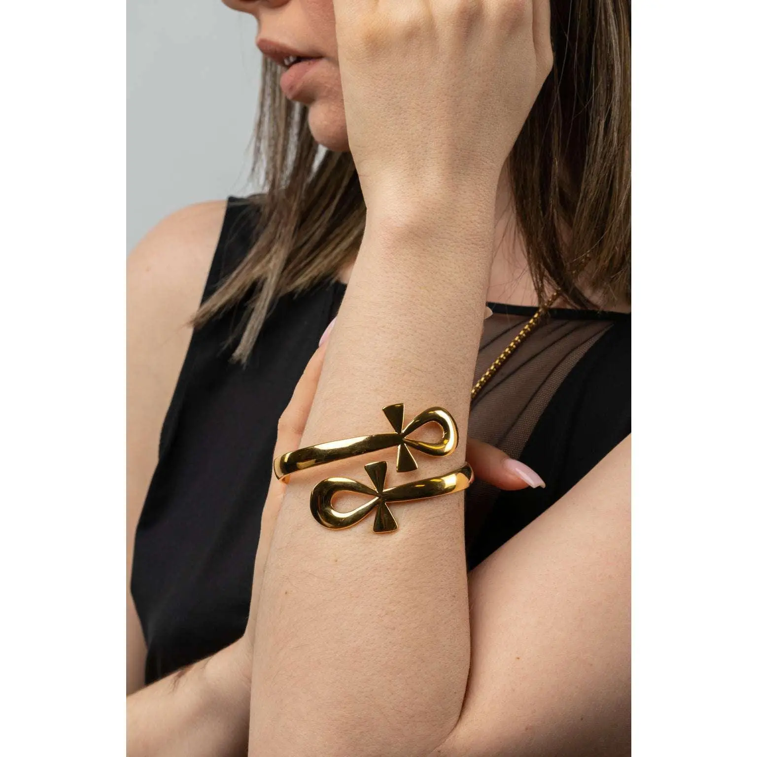 Egyptian Double Ankh Bracelet