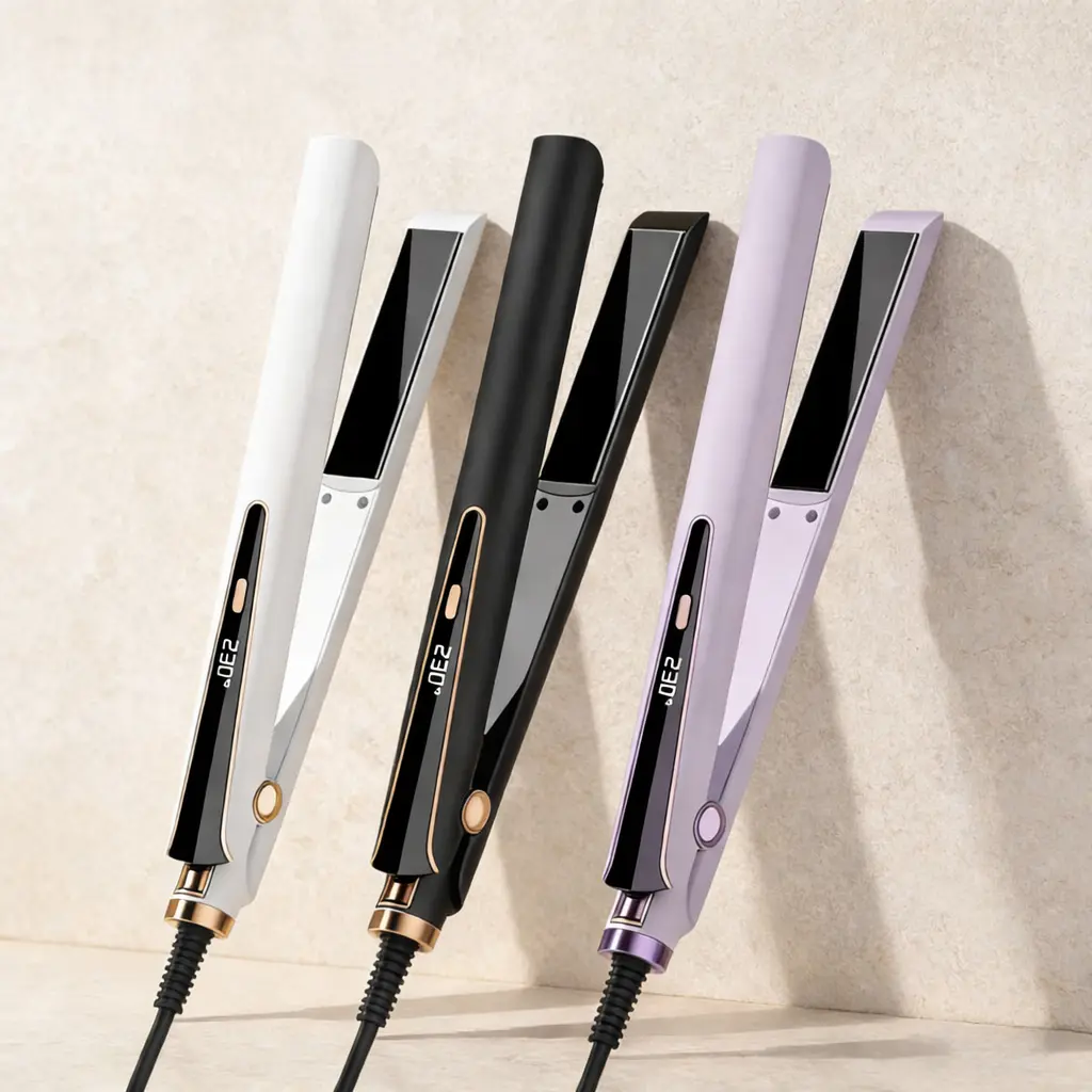 Professional Hair Straightener &amp; Curler 2-in-1, Ceramic Flat Iron with LCD Digital Display, 5 Adjustable Temperature Settings 150–230°C, Fast Heating Styling Tool for Fine to Coarse Hair, Travel Lock, Auto Shut-Off