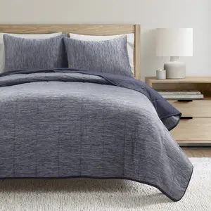 Lush Decor Cooling Reversible Quilted Blanket 3 Piece Set Full/Queen & King/Cal King Sizes Thermoregulating Fabric for Cool Comfort