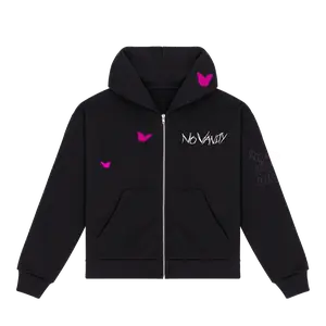 NO VANITY ZIP HOODIE - BLACK