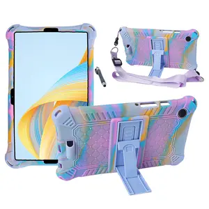 Soft Silicone Kids Safe Kickstand Tablet Case For Samsung Galaxy Tab A9 8.7inch X110 X115 X117 Shockproof Cover Funda