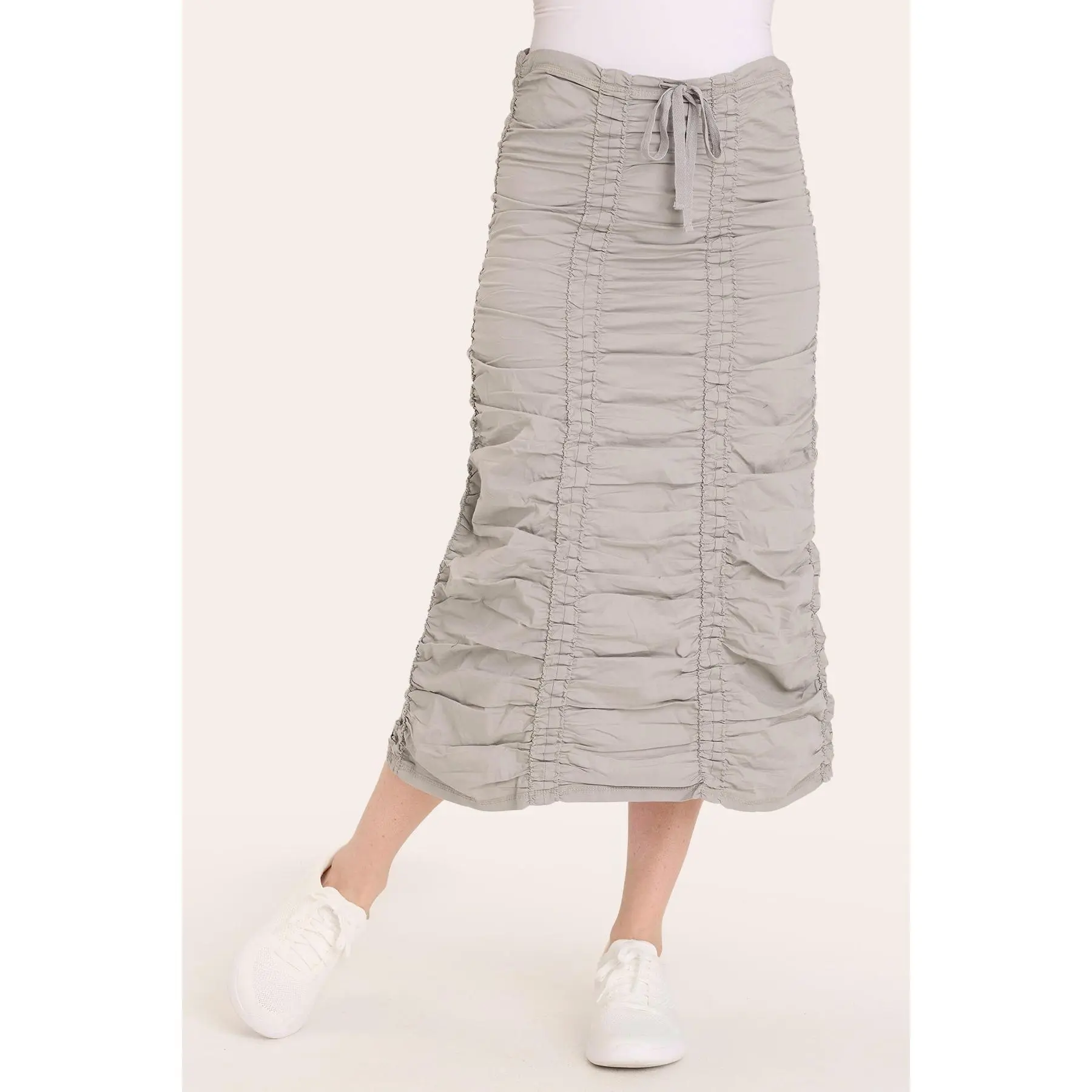 Double Shirred Panel Skirt