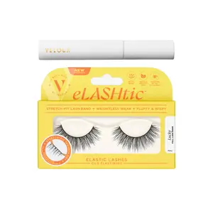 Lucky Elastic False Eyelashes with Stretch-Fit Lash Band + Lash Adhesive Bundle