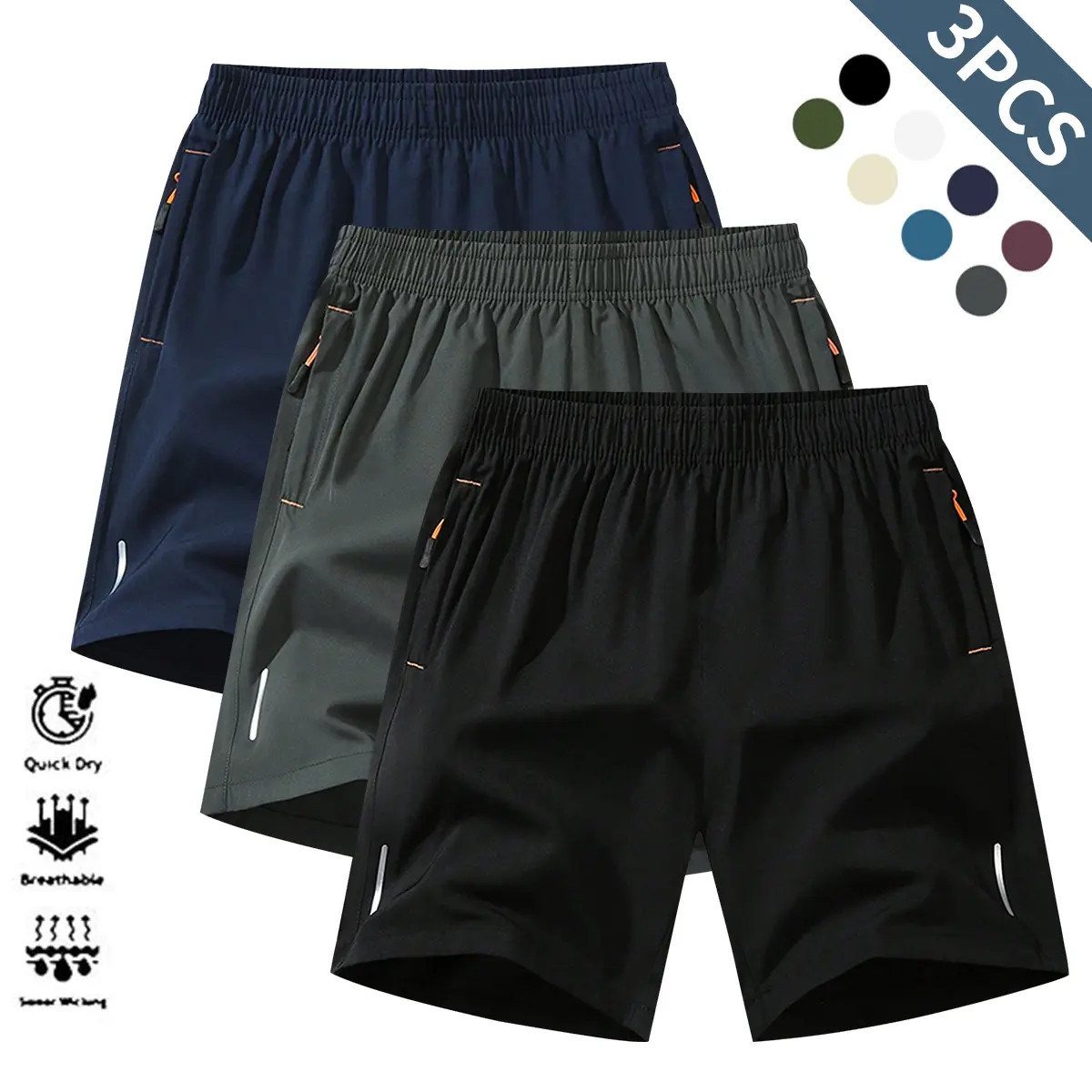 Black + dark gray + navy blue  