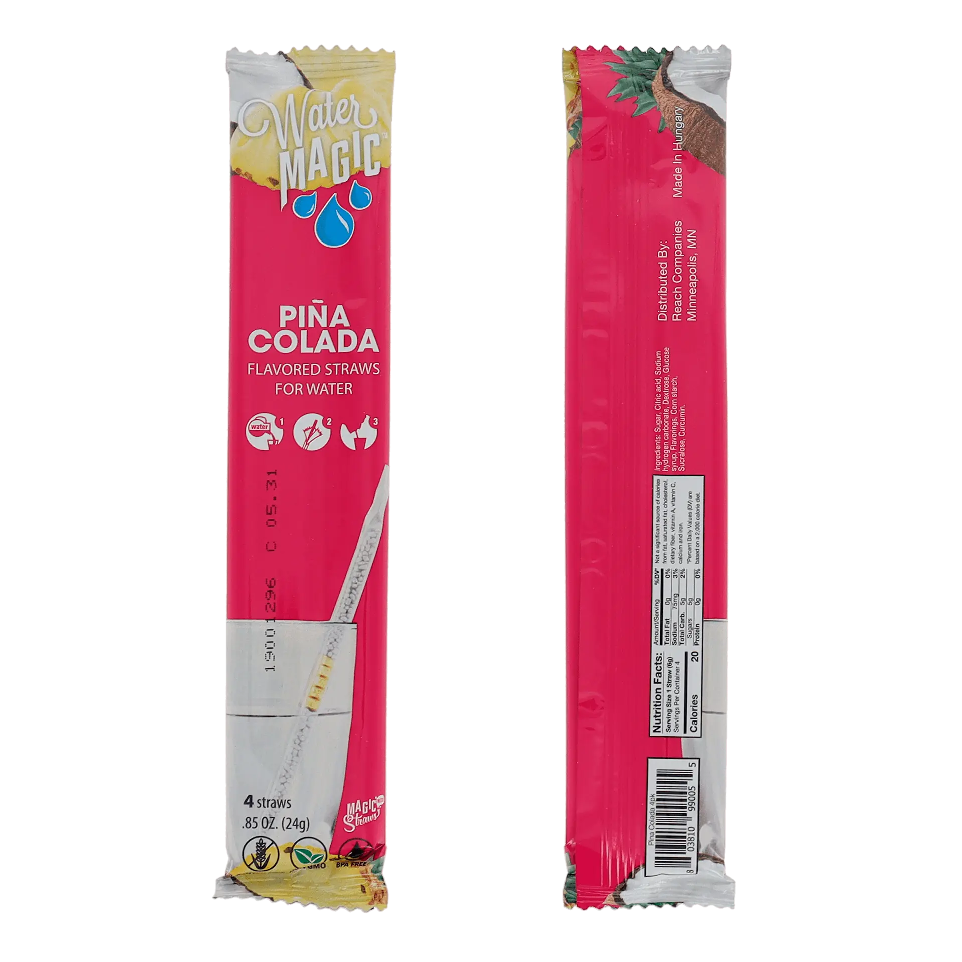 Milk Magic Water Magic Straws - Pina Colada